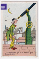 Jolie Chromo Bériot Lille 1900/10 Humour Thèmes Science Astronomie Espace Lune Télescope Observatoire Planète A64-1 - Té & Café