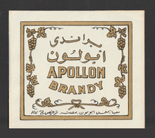 Egypt - RARE - Vintage Label - ( APOLLON Brandy ) - Briefe U. Dokumente