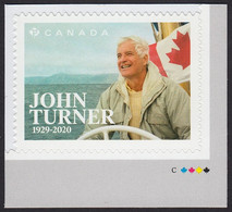 Qc. JOHN TURNER 17-TH PRIME MINISTER Of CANADA = Stamp Cut From Booklet With MARLE LEAF COLOUR ID Marks Canada 2021 MNH - Nuevos