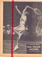 Tennis - Miss Helen Jacobs Op Wimbledon - Orig. Knipsel Coupure Tijdschrift Magazine - 1935 - Supplies And Equipment