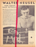 Boksen Boxe Box - Kamp Match Walter Neusel X Jack Pedersen - Orig. Knipsel Coupure Tijdschrift Magazine - 1935 - Materiaal En Toebehoren