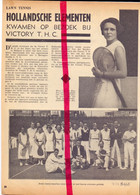 Tennis Antwerpen - Ploeg Uit Holland Op Bezoek Bij Victory THC - Orig. Knipsel Coupure Tijdschrift Magazine - 1935 - Matériel Et Accessoires