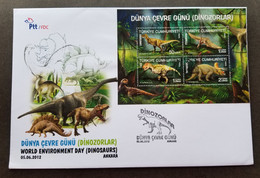 Turkey World Environment Day Dinosaurs 2012 Prehistoric Dinosaur (FDC *limited - Lettres & Documents