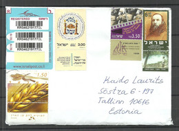 ISRAEL 2021 Registered Cover To Estonia With Many Stamps NB! Opened From Left And Bottom Margin! - Lettres & Documents