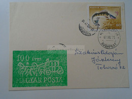 D187068  HUNGARY  Postmark     MAGYAR POSTA   - Hungarian Post - 1967 Alkalmi Posta  Budapest - Storia Postale