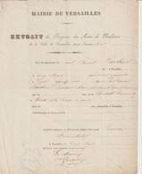 AB337 Versailles, Extrait Naissance Paul Raoul Barbier 1840 - Historische Dokumente