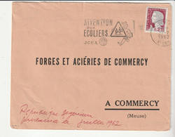 Lettre Algérie /Alger Avec Flamme "Attention Aux Ecoliers", 1962 - Covers & Documents