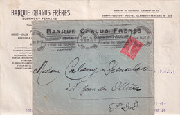 1928 - PERFORE / PERFIN ! - SEMEUSE Sur ENVELOPPE BANQUE CHALUS à CLERMONT-FERRAND (PUY DE DOME) - Sonstige & Ohne Zuordnung