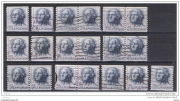 U.S.A.:  1962/63  G. WASHINGTON  -  5 C. USED  STAMPS  -  REP. 19  EXEMPLARY  -  YV/TELL. 741 B - Coils (Plate Numbers)