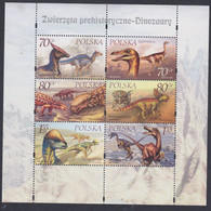 Pologne N° 3386 / 91 XX Faune Préhistorique : Les 6 Valeurs Se Tenant En Une Petite Feuille  Sans Charnière, TB - Full Sheets