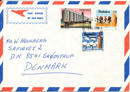 Zimbabwe Air Mail Cover Sent To Denmark 19-8-1986 Topic Stamps - Zimbabwe (1980-...)