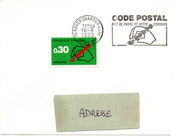 SEINE MARITIME - Dépt N° 76 = ROUEN QUARTIER GARE 1973 = FLAMME CONCORDANTE = SECAP Illustrée 'CODE POSTAL / MOT PASSE ' - Postleitzahl