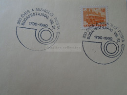 D187084   HUNGARY  Postmark     MAGYAR POSTA   - Hungarian Post - 200 éves  A Miskolci Posta  1790-1990 - Storia Postale