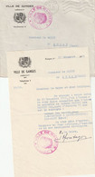 Lettre En Franchise Cachet Rouge Mairie Ville De Ganges Hérault 15/12/1953 à Aulas Gard Pour Adresse - 1921-1960: Moderne