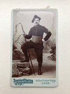 Cdv Alpin Musicien Uniform Baret Photo Grampa Aine Lyon - Guerre, Militaire