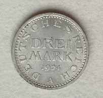 Deutsches Reich - 3 Mark 1924A - 3 Mark & 3 Reichsmark