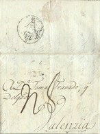 D.P. 19. 1791. Carta De Génova A Valencia. Al Dorso Marca "Va" De Llegada. Preciosa Y Rara. - ...-1850 Préphilatélie