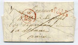 P61P SAINT OMER + Cachet Dateur ( En Rouge)  / Dept Du Pas De Calais / 1830 - 1801-1848: Precursors XIX