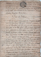 Partie D'Acte Procès Manuscrit 4 Pages 18ème Siècle Cachet Généralité De Toulouze Trois Sols - Manuscripts