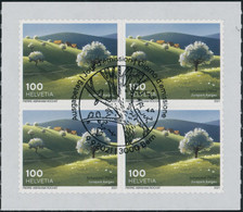 Suisse - 2021 - Schweizer Pärke - Viererblock - Ersttag Stempel ET - Usati