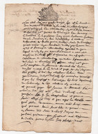 Partie D'Acte Manuscrit 4 Pages 17ème Siècle 1687 Cachet Généralité De Tholose Montauban Vingt Sols - Manuscripts