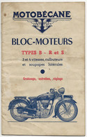 Motobecane Bloc Moteurs Moto Motorrad Motorcycle Entretien Notice Graissage Réglage - Moto