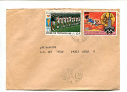 République Centrafricaine 1981  - Affr. Sur Lettre Par Avion - Football - J.O. Moscou - Centrafricaine (République)