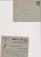 FRANCE-PREOBLITERES-LOT 2 LS. AVEC N° 43 ET 51-1922-EXP..ANNUAIRE DE L'AGRICULTURE...DEST. à VALBONNE Er GRASSE 06 - 1893-1947