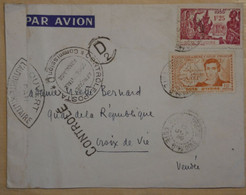 AK7 COTE D IVOIRE BELLE  LETTRE CENSUREE  1939  POUR CROIX DE VIE FRANCE + +AFFRANCH. PLAISANT - Covers & Documents
