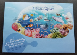 Hong Kong Underwater World 2019 Marine Life Fish Coral Dolphin (FDC) *odd *unusual - Cartas & Documentos