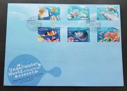 Hong Kong Underwater World 2019 Marine Life Fish Coral Turtle Dolphin Reef (FDC) - Cartas & Documentos