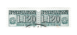 1955-81 ITALIA ITALY PACCHI IN CONCESSIONE STELLE 120 LIRE USATO - Colis-concession