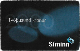 Iceland - Siminn - Tvö þúsund Krónur, Black, GSM Refill 2.000Kr, Used - Islandia