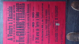 36-POULAINES-RARE AFFICHE VENTE GRANDE TUILERIE-TUILES BRIQUES-1922-TOUTAIN NOTAIRE CHABRIS-ABEL TOURNAY-CHATEAUROUX - Plakate
