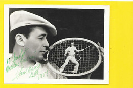 Photo Montage Dédicacée De Paul BERNY 1951 Tennis Cirque - Fotos Dedicadas