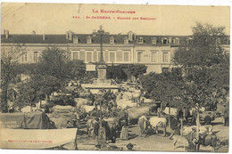 31-SAINT-GAUDENS- Marché Aux Bestiaux...1913  Animé  (fente En Haut, Coin Pli) - Saint Gaudens