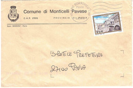 2001 €0,45 VITERBO BUSTA COMUNE DI MONTICELLI PAVESE PAVIA - 2001-10: Storia Postale