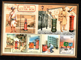 INDE - INDIA - B/F - M/S - 2005 - LETTER BOX - MAIL BOXES - BOITES AUX LETTRES - MAILMAN - FACTEURS - - Blocchi & Foglietti