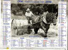 Calendrier Almanach La Poste PTT 2020 TRACTEUR LABOUR FAUCHAGE CHEVAL De TRAIT - Grand Format : 2001-...