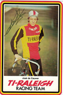 CARTE CYCLISME  - José De Cauwer - Autographe -  Groupe Cycliste Ti-Raleigh Racing Team - Ciclismo
