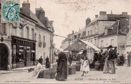 Cpa  Bléré Place Du Marché Au Blé - Bléré