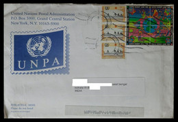 165.UNITED NATIONS USED AIRMAIL COVER TO INDIA WITH STAMPS CYCLING, EARTH SUMMIT. - Lettres & Documents