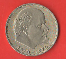 Russia 1 Rublo Roussland One Rouble 1970 Birth Lenin CCCP Nickel Coin - Russie