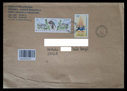 165.NEW CALEDONIA 2009 USED REGISTERED AIRMAIL COVER TO INDIA WITH (02) STAMPS . - Postwaardestukken