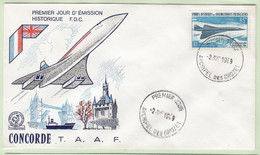 TAAF 1969 Concorde 1v  FDC Ca Archipel Des Crozet (TAF155) - FDC