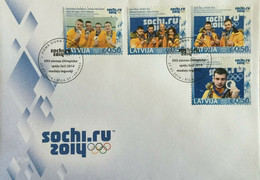 Latvia , Lettland , Lettonia - 2014 Olympic Winter Games In Russia - Sochi. Latvian Olympic Medalists FDC - Winter 2014: Sochi