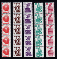 Berlin, Rollenmarken Nr. 402/11+453** Im Fünferstreifen ( Kk 7414 ) - Roulettes