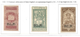 Italia Italy Italien Italie 1922 BLP  Morte Dante  B.L.P.  Serie MNH** Non Emessi - Stamps For Advertising Covers (BLP)