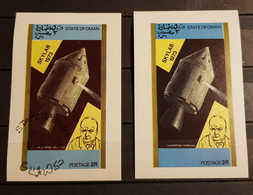STATE OF OMAN SPACE SKYLAB 1973 2 BLOCKS IMPERFORED MNH &USED - Zonder Classificatie