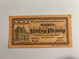 Allemagne Notgel Rottenburg 50 Pfennig - Collections